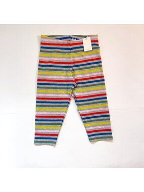 NWT Mini Boden Rainbow Striped Capri Leggings, Size 11/12